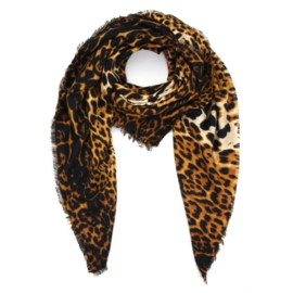 Sjaal luipaard print bruin