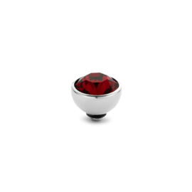 Melano Twisted Basic CZ Steentje 6 mm Zilverkleurig Ruby red