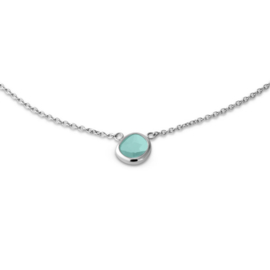 Melano Friends Layla Ketting Zilverkleurig Turquoise