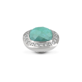 Melano Vivid Border CZ Steentje Zilverkleurig Amazonite