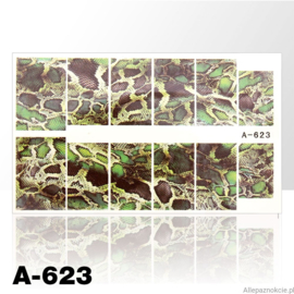 Waterdecal slangen print groen A-623