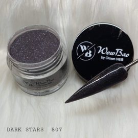 WowBao Nails acryl poeder Glitter nr 807 Dark Stars 28g