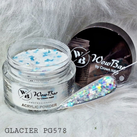 WowBao Nails acryl poeder Glitter nr 578 Glacier 28g