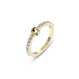 Melano Twisted Tula Ring Goudkleurig Champagne