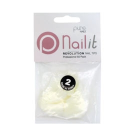 Pure Nails Tips Natural Half Well Revolution Refill 50st.