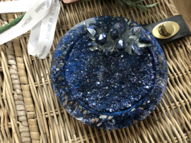 Handgemaakte tray met crystal blauw