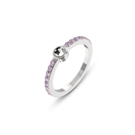 Melano Twisted Tula Ring Zilverkleurig Pink