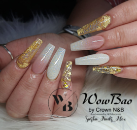 WowBao Nails acryl poeder Glitter nr G674 Ice Crystal 28g