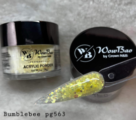 WowBao Nails acryl poeder Glitter nr 563 Bumblebee 28g