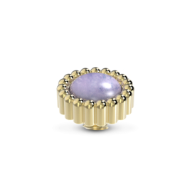 Melano Vivid Bali Gemstone Steentje Goudkleurig Light Purple Jade