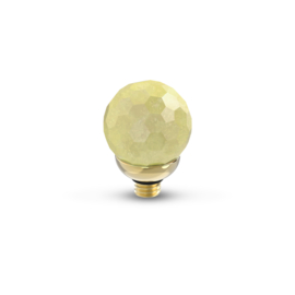 Melano Twisted Gemstone Facet Ball Steentje Goudkleurig Honey Jade