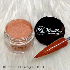 WowBao Nails acryl poeder Shimmer nr 811 Burnt Orange 28g