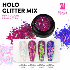 Moyra Rainbow Holo Glitter Mix Chameleon Magenta 16