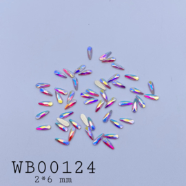 WowBao Nails Wow Crystals RAINDROPS AB 2x6mm 50st.