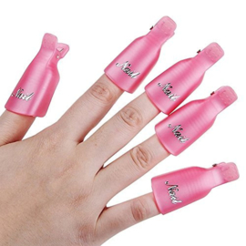 Soak off clips klemmetjes roze