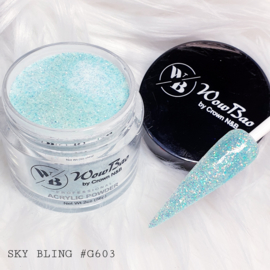 WowBao Nails acryl poeder Glitter nr G603 Sky Bling 28g