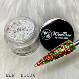 WowBao Nails glitter acryl poeder nr 536 ELF 28g