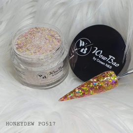 WowBao Nails acryl poeder Premium Glitter nr PG517 Honeydew 28g