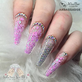 WowBao Nails acryl poeder Glitter nr 547 Foxglove 28g