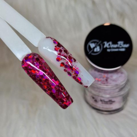 WowBao Nails acryl poeder Glitter nr 593 Pretty Glittery 28g