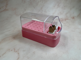 Frees bitjes houder+bit cleaner roze