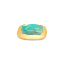 Melano Kosmic Gem Square Steentje Goudkleurig Amazonite 28mm