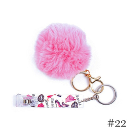 Sleutelhanger met clip roze