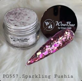 WowBao Nails acryl poeder Glitter nr 557 Sparkling Fushia 28g