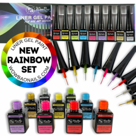WowBao Nails Liner gel Paint Set RAINBOW