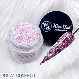 WowBao Nails glitter acryl poeder nr 527 Confetti 28g