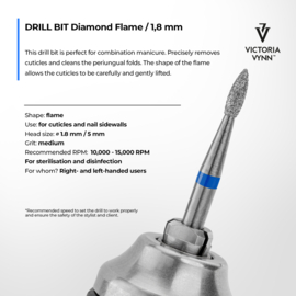 Victoria Vynn Drill Bit Diamond Flame / 1,8 mm