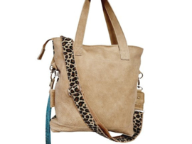 Ganesha - Elisa Leopard Shopper met Turquoise stenen