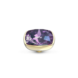 Melano Twisted Circular Steentje Goudkleurig Crystal Purple