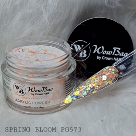 WowBao Nails acryl poeder Glitter nr 573 Spring Bloom 28g