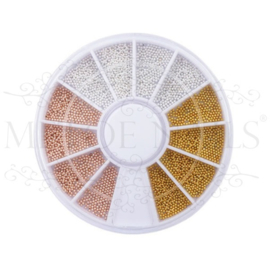 Nail art caroussel Nail Beads Rosé, Gold & Silver