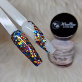 WowBao Nails acryl poeder Glitter nr 596 Gleaming Eyes 28g