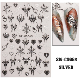 Nagelsticker SW-CS063 zilver