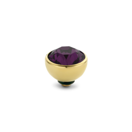 Melano Twisted Basic CZ Steentje 8 mm Goudkleurig Aubergine