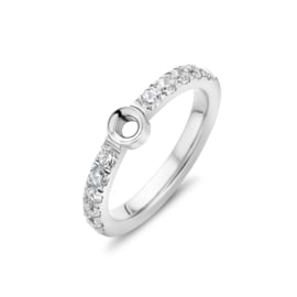 Melano Twisted Crystal Ring Zilverkleurig