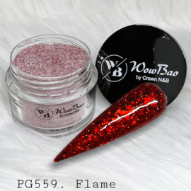 WowBao Nails acryl poeder Glitter nr 559 Flame 28g