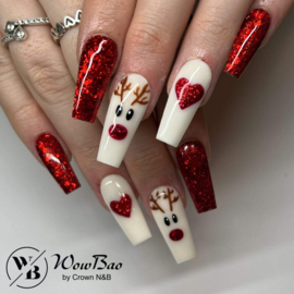 WowBao Nails acryl poeder Glitter nr 559 Flame 28g