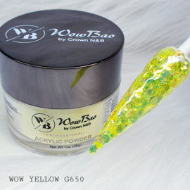 WowBao Nails acryl poeder nr G650 WOW Yellow Glitter 28g