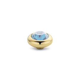 Melano Vivid Basic CZ Steentje 7 mm Goudkleurig Aquamarine