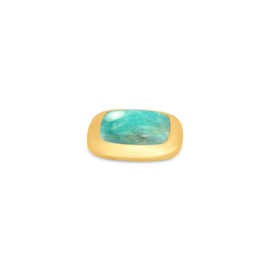 Melano Kosmic Gem Square Steentje Goudkleurig Amazonite 22mm