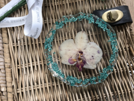 Handgemaakte display orchidee turquoise/pruple