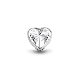 Melano Twisted Heart Steentje Zilverkleurig Crystal