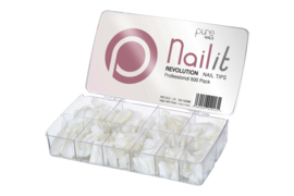Pure Nails Tips Natural Half Well Revolution 500st.