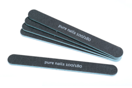 Pure Nails zwarte rechte nagelvijlen 180/180 grit 5 st.