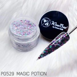 WowBao Nails glitter acryl poeder nr 529 Magic Potion 28g