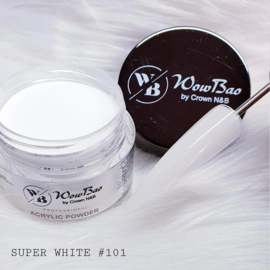 WowBao Nails acryl poeder nr 101 Super White 28g